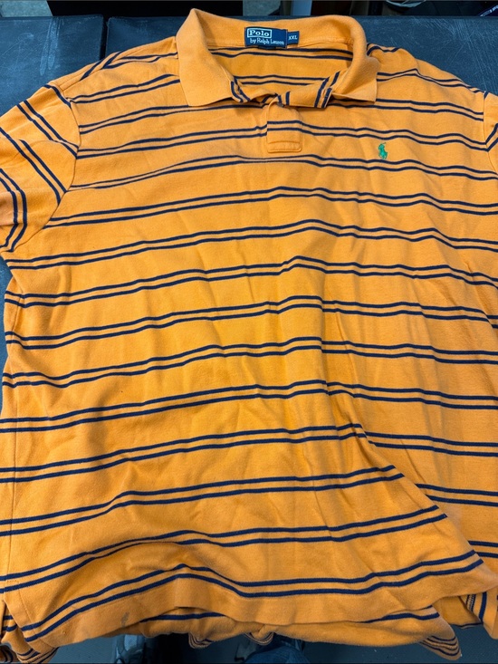 Polo Ralph Lauren Other - Polo by Ralph Lauren Orange Polo with Navy Stripes